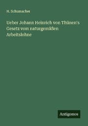 Cover von Ueber Johann Heinrich von Thünen's Gesetz vom naturgemäßen Arbeitslohne