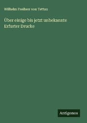 Cover von Über einige bis jetzt unbekannte Erfurter Drucke