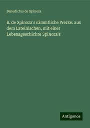 Cover von B. de Spinoza's sämmtliche Werke: aus dem Lateinischen, mit einer Lebensgeschichte Spinoza's