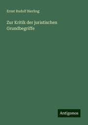 Cover von Zur Kritik der juristischen Grundbegriffe
