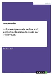 Cover von Anforderungen an die verbale und nonverbale Kommunikation in der Telemedizin