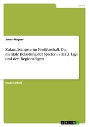 Cover von Zukunftsängste im Profifussball. Die mentale Belastung der Spieler in der 3. Liga und den Regionalligen