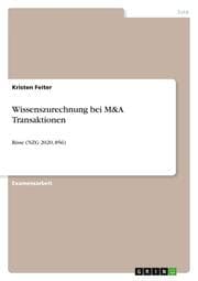 Cover von Wissenszurechnung bei M&A Transaktionen