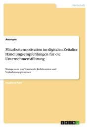 Cover von Mitarbeitermotivation im digitalen Zeitalter Handlungsempfehlungen für die Unternehmensführung