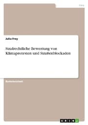 Cover von Strafrechtliche Bewertung von Klimaprotesten und Straßenblockaden