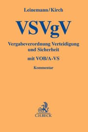 Cover von VSVgV Vergabeverordnung Verteidigung und Sicherheit