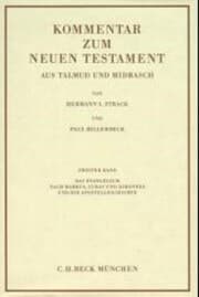 Cover von Kommentar zum Neuen Testament aus Talmud und Midrasch Bd. 2: Das Evangelium nach Markus, Lukas und Johannes und die Apostelgeschichte