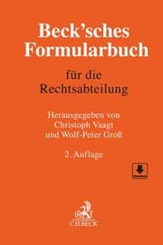 Cover von Beck'sches Formularbuch für die Rechtsabteilung