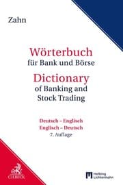 Cover von Wörterbuch für Bank und Börse/Dictionary of Banking and Stock Trading