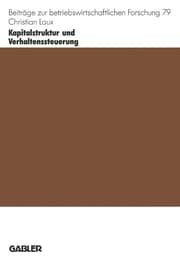 Cover von Kapitalstruktur und Verhaltenssteuerung