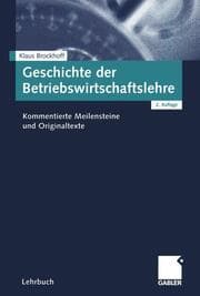 Cover von Geschichte der Betriebswirtschaftslehre