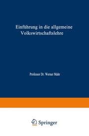 Cover von Einführung in die Allgemeine Volkswirtschaftslehre