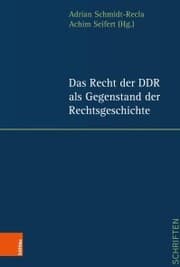 Cover von Das Recht der DDR als Gegenstand der Rechtsgeschichte