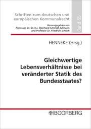 Cover von Gleichwertige Lebensverhältnisse bei veränderter Statik des Bundesstaates?