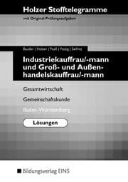 Cover von Holzer Stofftelegramme Baden-Württemberg - Industriekauffrau/-mann und Groß- und Außenhandelskauffrau/-mann