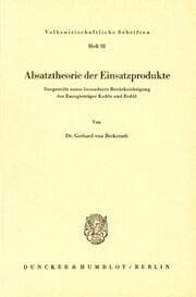 Cover von Absatztheorie der Einsatzprodukte.