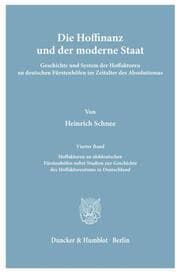 Cover von Die Hoffinanz und der moderne Staat.