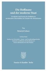 Cover von Die Hoffinanz und der moderne Staat.