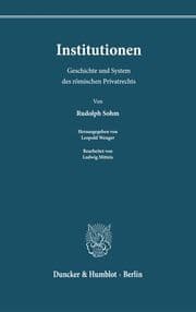 Cover von Institutionen.