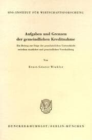 Cover von Aufgaben und Grenzen der gemeindlichen Kreditnahme