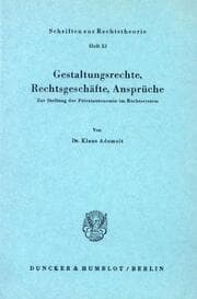 Cover von Gestaltungsrechte, Rechtsgeschäfte, Ansprüche.