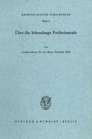Cover von Über die lebenslange Freiheitsstrafe.