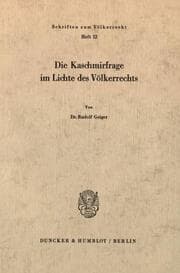 Cover von Die Kaschmirfrage im Lichte des Völkerrechts.