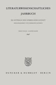 Cover von Literaturwissenschaftliches Jahrbuch