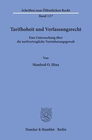 Cover von Tarifhoheit und Verfassungsrecht.