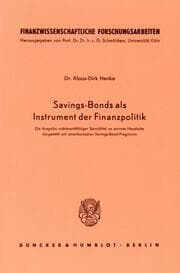 Cover von Savings-Bonds als Instrument der Finanzpolitik.