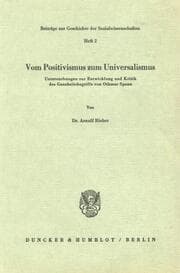 Cover von Vom Positivismus zum Universalismus.