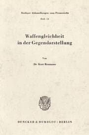 Cover von Waffengleichheit in der Gegendarstellung.