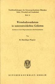 Cover von Wirtschaftswachstum in unterentwickelten Gebieten.