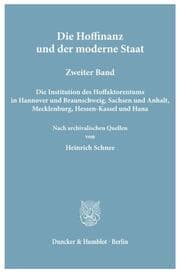 Cover von Die Hoffinanz und der moderne Staat.