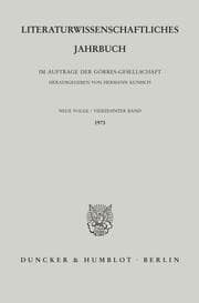 Cover von Literaturwissenschaftliches Jahrbuch