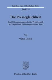 Cover von Die Pressegleichheit.
