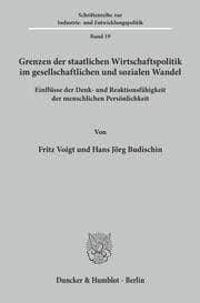 Cover von Grenzen der staatlichen Wirtschaftspolitik im gesellschaftlichen und sozialen Wandel.
