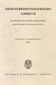 Cover von Literaturwissenschaftliches Jahrbuch