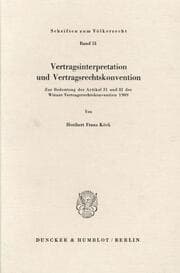 Cover von Vertragsinterpretation und Vertragsrechtskonvention.
