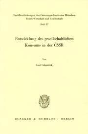 Cover von Entwicklung des gesellschaftlichen Konsums in der CSSR.