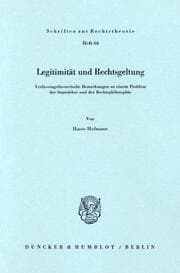 Cover von Legitimität und Rechtsgeltung.