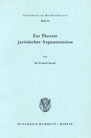 Cover von Zur Theorie juristischer Argumentation.
