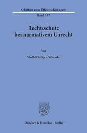 Cover von Rechtsschutz bei normativem Unrecht.