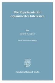 Cover von Die Repräsentation organisierter Interessen.
