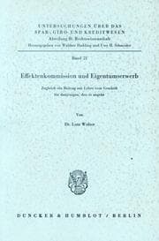 Cover von Effektenkommission und Eigentumserwerb.