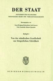 Cover von Von der ständischen Gesellschaft zur bürgerlichen Gleichheit.