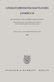 Cover von Literaturwissenschaftliches Jahrbuch