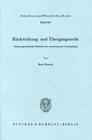 Cover von Rückwirkung und Übergangsrecht.