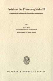 Cover von Probleme des Finanzausgleichs III.