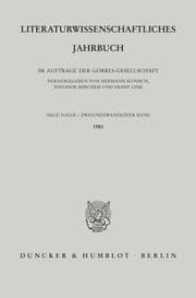 Cover von Literaturwissenschaftliches Jahrbuch
